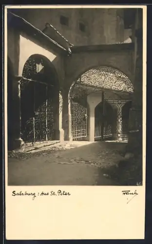 AK Salzburg, Teilansicht von St. Peter