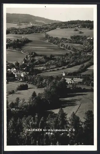 AK Tauchen bei Mönichkirchen, Ortsansicht aus der Vogelschau