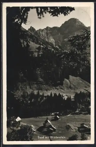 AK Baad, Häuseransicht von oben mit Widderstein