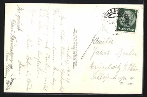 AK Piesting, Ortsansicht mit Kirche und Fabrik