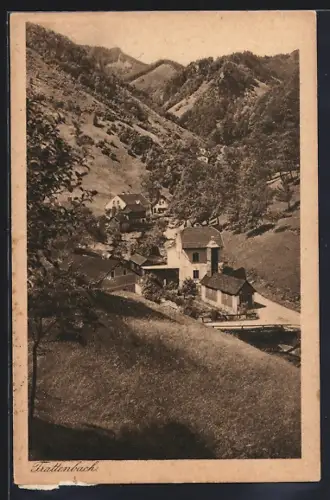 AK Trattenbach, Ortsansicht mit Berglandschaft
