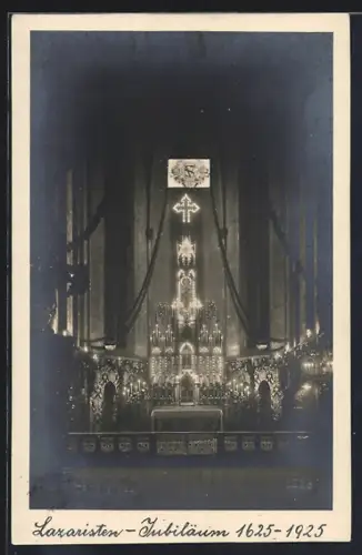 AK Wien, Lazaristenkirche, Lazaristen-Jubiläum 1925, Innenansicht der Kirche