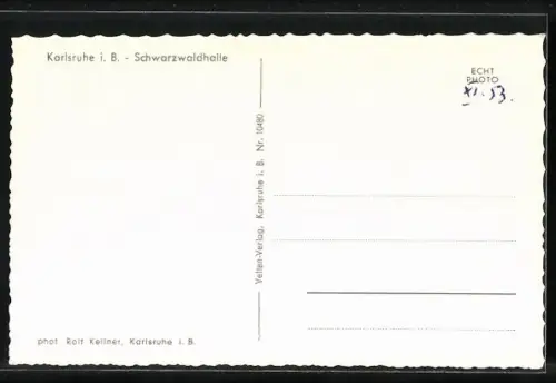 AK Karlsruhe i. B., Schwarzwaldhalle