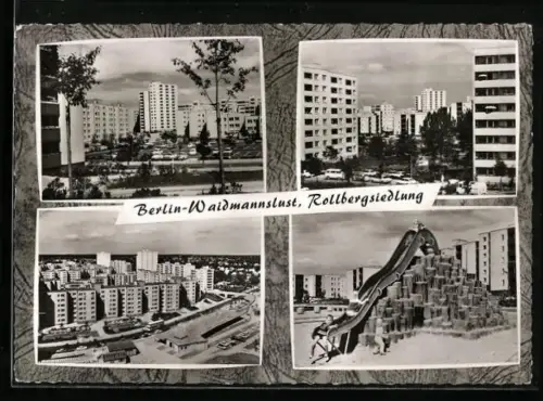 AK Berlin-Waidmannslust, Rottbergsiedlung mit Spielplatz