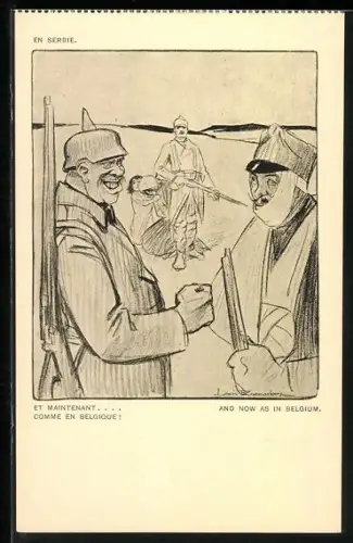 Künstler-AK Louis Raemaekers: En Serbie