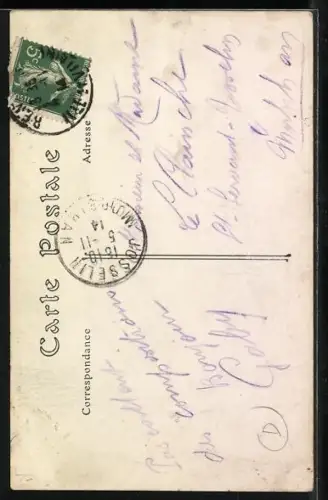 AK Kaiser Wilhelm II. mit Gehstock und Rückenleiden, C`est dans l`Aisne que ca me tient!