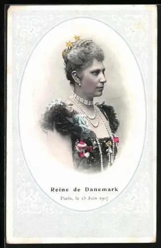 AK Königin von Dänemark, auf Staatsbesuch in Paris 1907