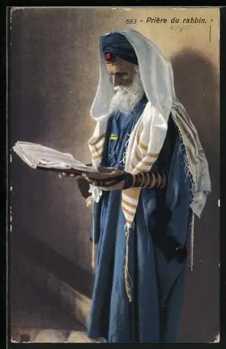 AK Pièrre du rabbin, betender Rabbi, Jude