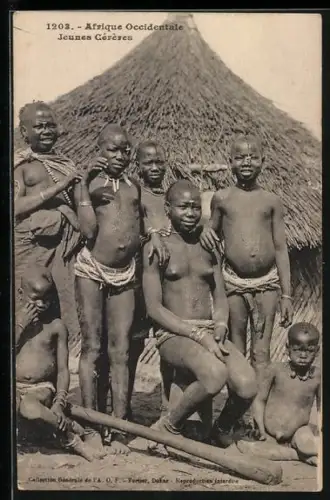 AK Afrique Occidentale, Jeunes Cèrères, afrikanische nackte Frauen