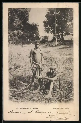 AK Sénégal, Céreres, nackte Afrikanerin