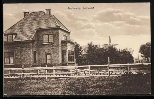 AK Zegwaart, Molenweg, Haus mit Garten