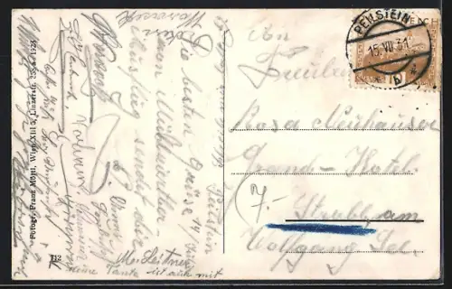 AK Peilstein, Strassenpartien mit Gasthaus von Karl Coringer, Kirche, Gesamtansicht