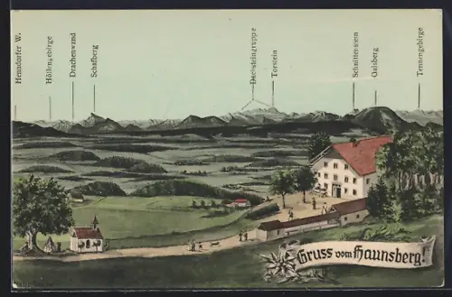 AK Haunsberg bei Salzburg, Gasthaus zur Kaiserbuche, Inh. Franz Bauerstätter