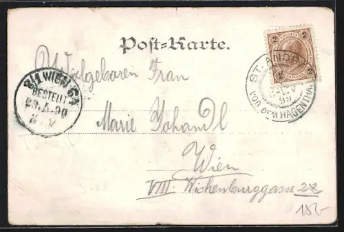 AK Unter-Kirchbach im Wienerwalde, Michael Nolz` Gasthaus, Ortsansicht mit Kirche