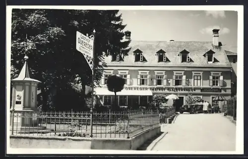 AK Admond, Gasthof Quereder mit Fleischhauer Hans Schlamminger