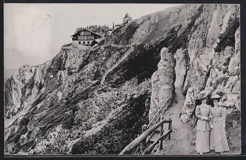 AK Puchberg am Schneeberg, Kaiser-Franz-Josefs-Promenade vom Eisenbahnhotel Hochschneeberg zum Kaiserstein