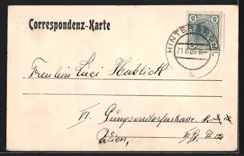 AK Hinterbrühl, Ortsansicht mit umliegenden Feldern