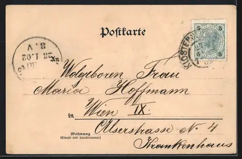 AK Kierling bei Gugging, Ortsansicht mit Hügelpanorama