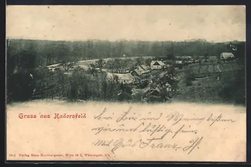 AK Hadersfeld, Ortsansicht mit Waldpanorama