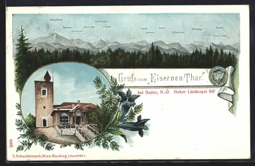 AK Baden /N.-Oe., Hoher Lindkogel, Gasthof zum Eisernen Thor