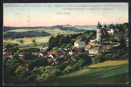 AK Artstetten, Schloss und Gruft des verblichenen Erzherzog Franz Ferdinand und derHerzogin von Hohenberg, Maria Taferl