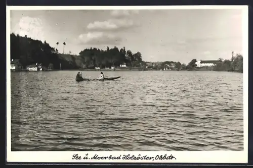 AK Holzöster /Ob. Östr., Seepartie mit Ruderboot
