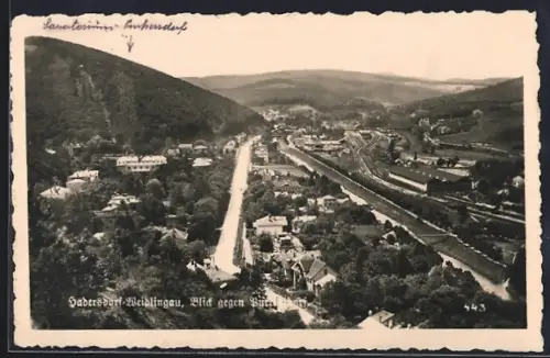 AK Hadersdorf-Weidlingau, Ortsansicht mit Gewässer aus der Vogelschau