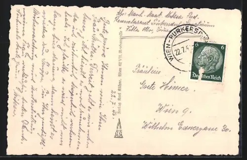 AK Hadersdorf-Weidlingau, Ortsansicht mit Gewässer aus der Vogelschau