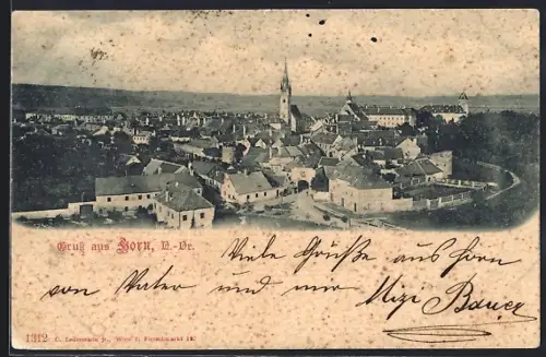 AK Horn /N. Ö., Gesamtansicht aus der Vogelschau