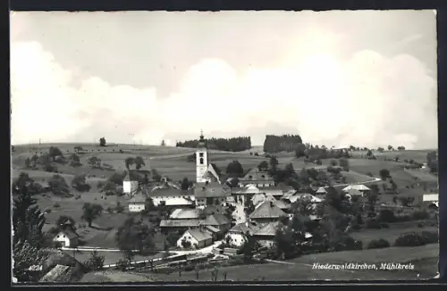 AK Niederwaldkirchen /Mühlkreis, Gesamtansicht mit Strassenkreuzung