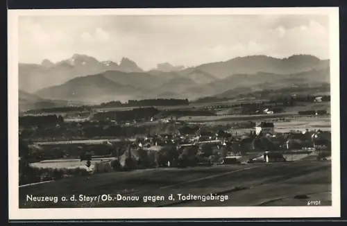 AK Neuzeug a. d. Steyr, Ortsansicht gegen Todtengebirge
