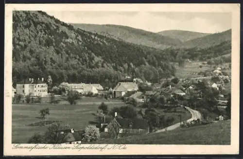 AK Klausen-Leopoldsdorf /N. Ö., Ortsansicht mit Bergpanorama