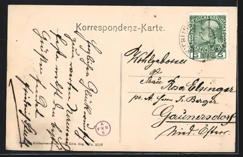 AK Kierling /N. Ö., Totalansicht mit Feldern aus der Vogelschau