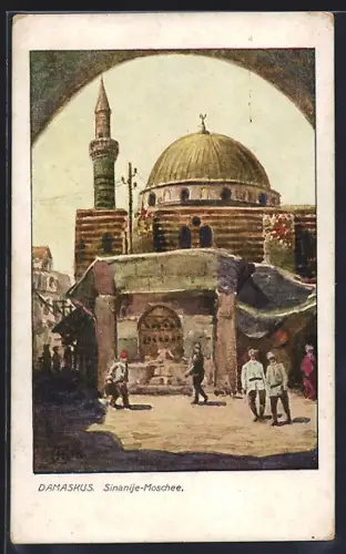 Künstler-AK Damaskus, Sinanije-Moschee
