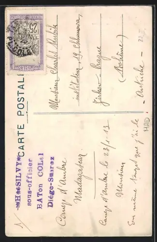 AK Madagascar, Tirailleur malgache et sa Femme