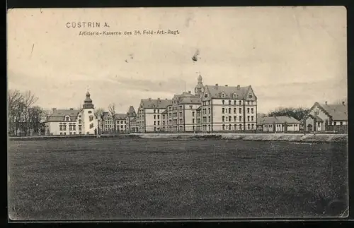 AK Cuestrin / Kostrzyn, Blick auf die Artillerie-Kaserne des 54. Feld-Art.-Regt.
