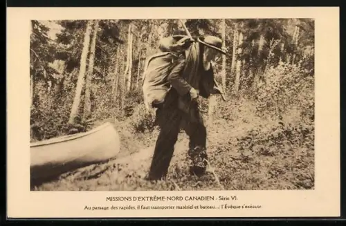 AK Missions d'Extreme Nord Canadian, au passage des rapides, il faut transporteur materiel et bateau