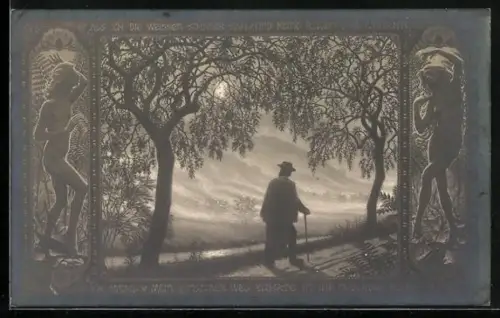 Künstler-AK Fidus: 56, Elfenwanderer