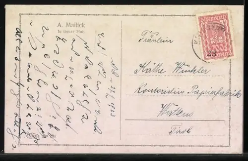 Künstler-AK Alfred Mailick: Baby mit Dogge auf einer Wiese sitzend