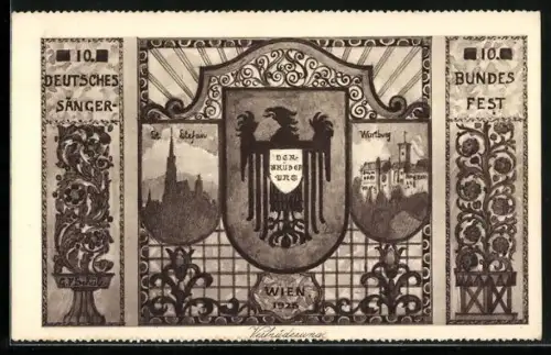 Künstler-AK G. F. Schüle: Wien, 10. Deutsches Sängerfest, Verbrüderung