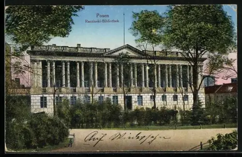 AK Posen / Poznan, Frontansicht Raczinski Bibliothek