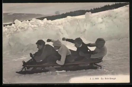 AK Glion, Bob-Sleigh auf der Rodelbahn