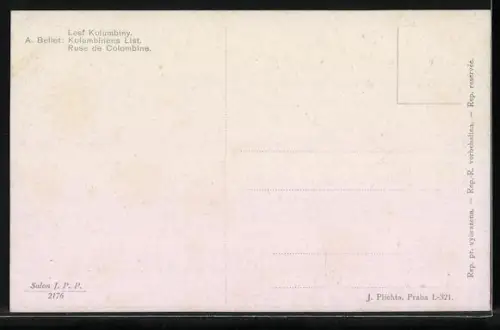 AK A. Bellet: Kolumbinens List, Harlekin und Fräulein