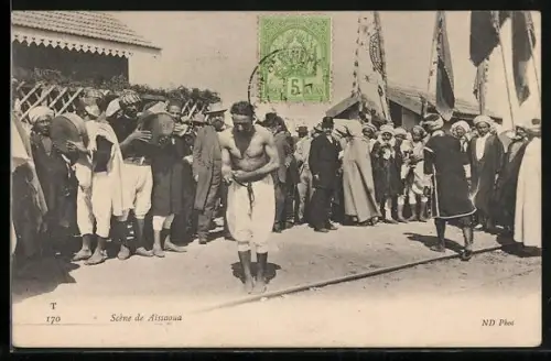 AK Scène de Aissaoua, arabische Volkstypen