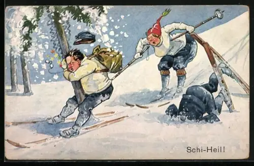 AK Ski-Fahrer landet am Baum