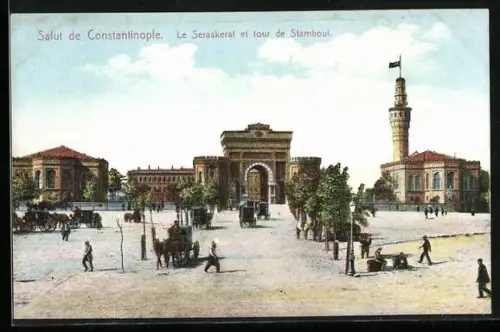 AK Constantinople, Le Seraskerat et tour de Stamboul