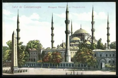 AK Constantinople, Mosquée Ahmed et l'Hippodrome
