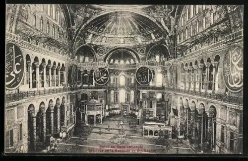 AK Constantinople, Intérieur de la Mosquée de Ste. Sophie