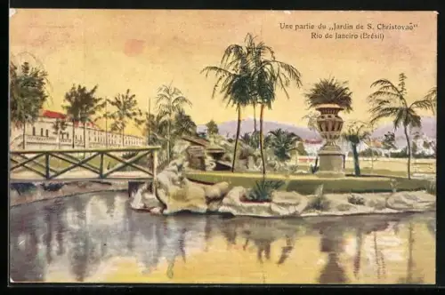 AK Rio de Janeiro, Une Partie du Jardin de S. Christovao