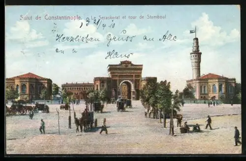 AK Constantinople, Le Seraskerat et tour de Stamboul